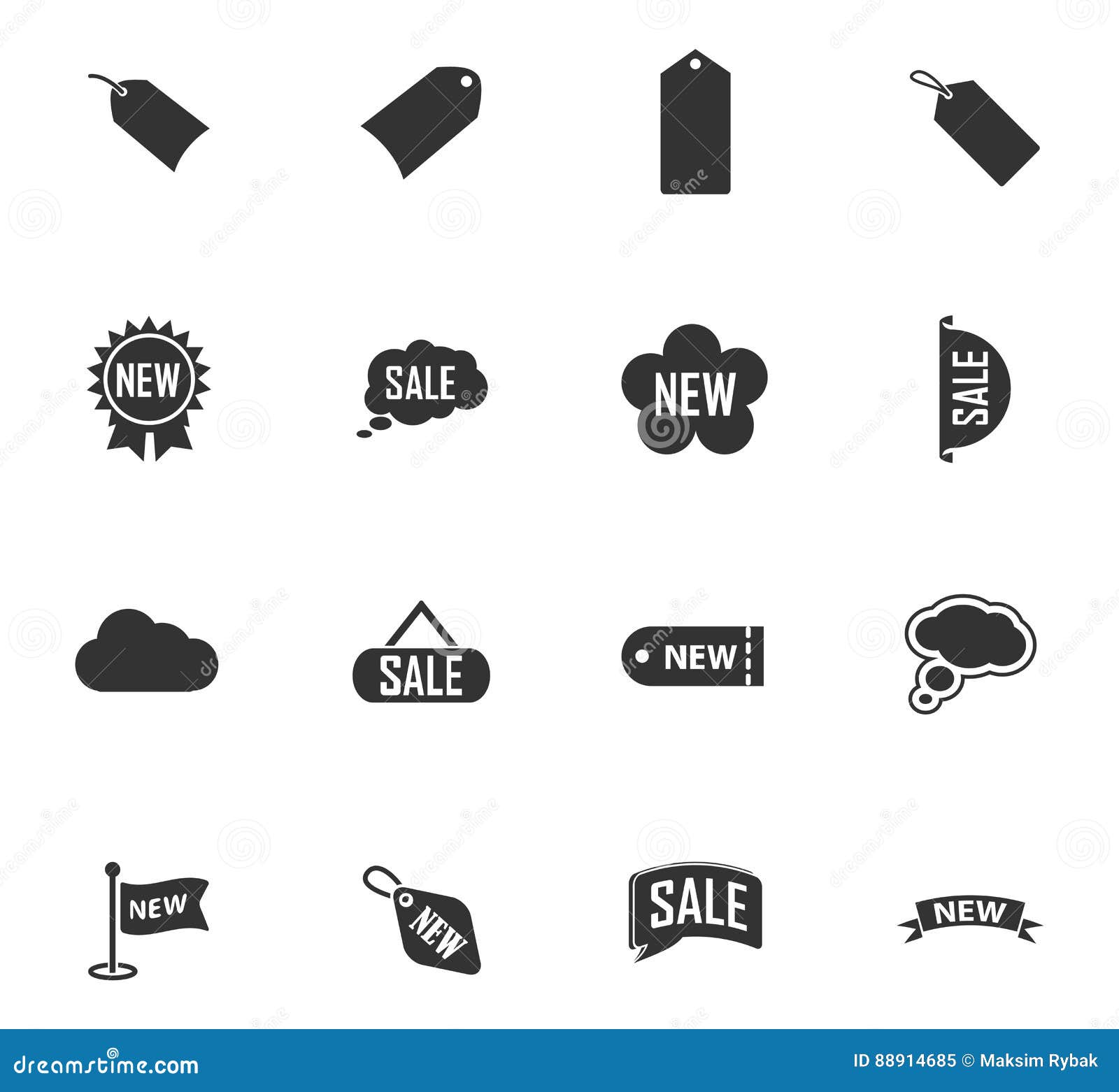 New Stiker  And Label Set Icons  Stock Illustration 