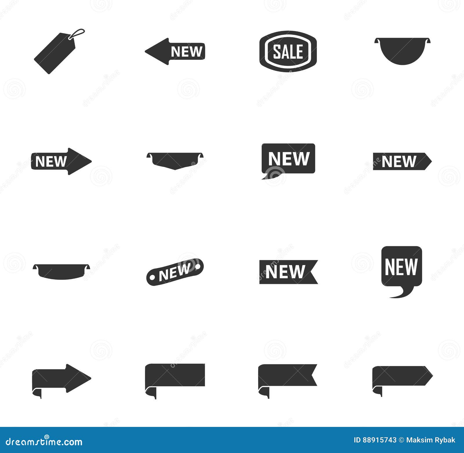 New Stiker  And Label Set Icons  Stock Illustration 