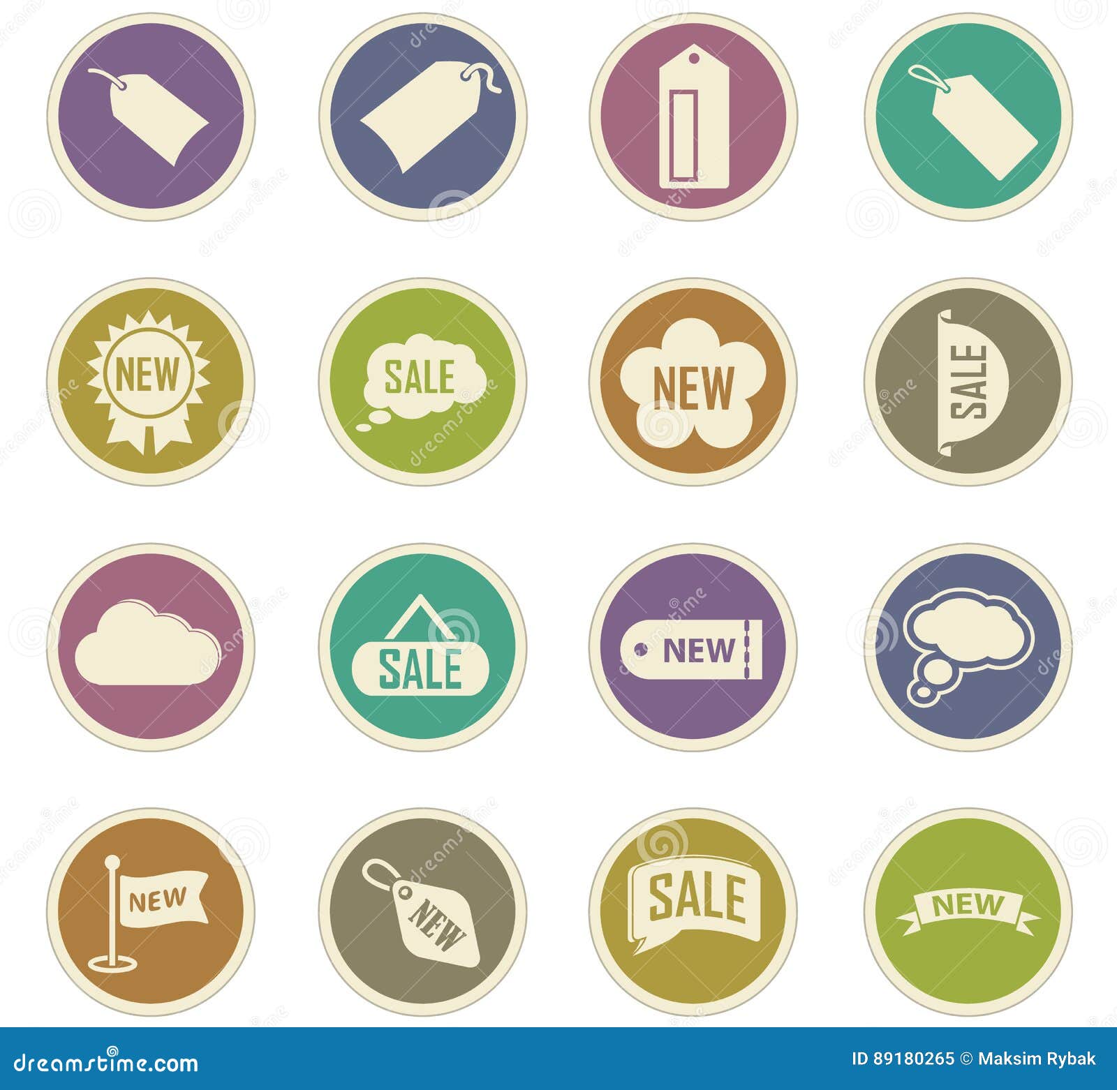 New Stiker  And Label Set Icons  Stock Illustration 