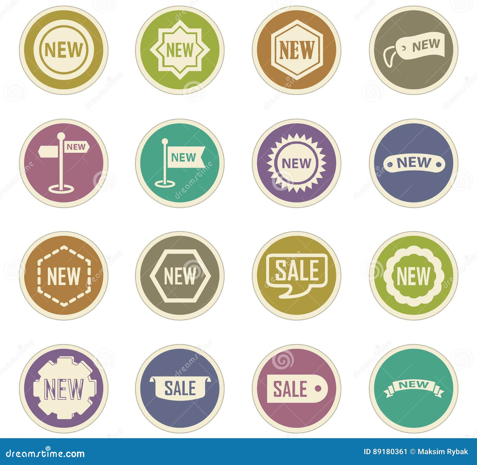 New Stiker  And Label Set Icons  Stock Illustration 