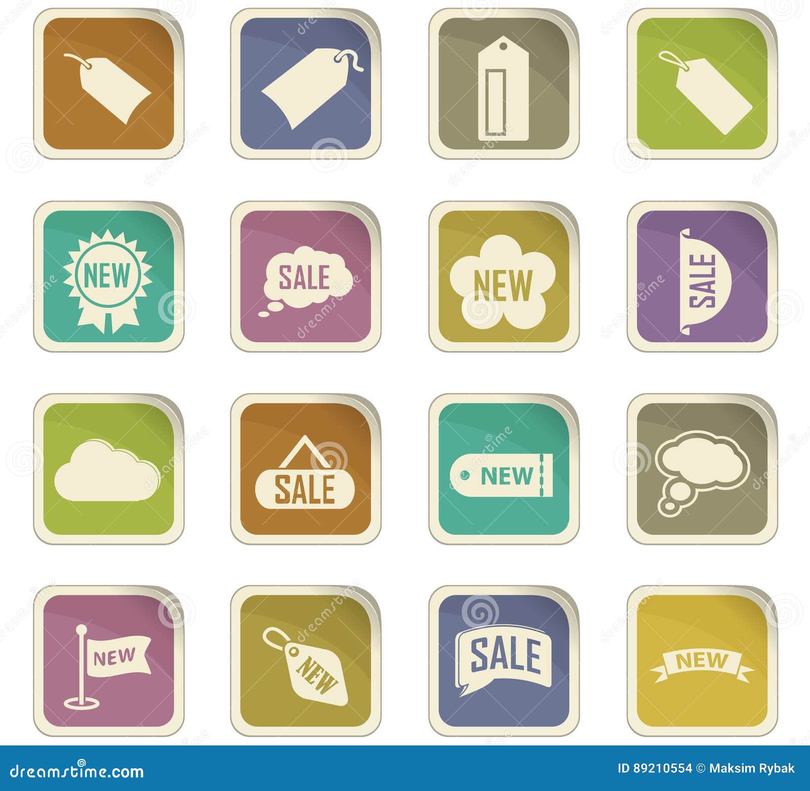 New Stiker  And Label Set Icons  Stock Illustration 