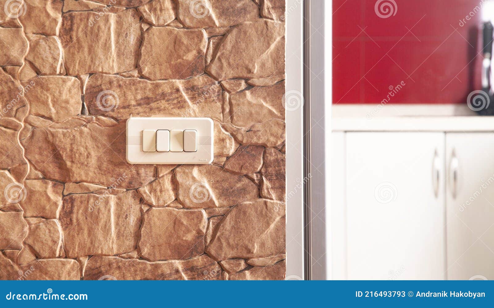 New Switch in the Kitchen Wall Stock Image Image of switch