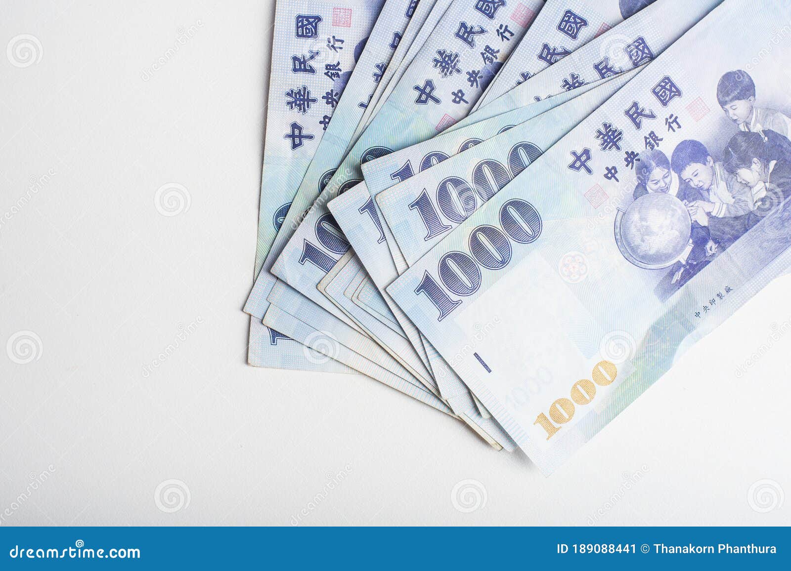 1000 New Taiwan Dollar Bill on White Background Stock Image - Image of  group, bill: 189088441