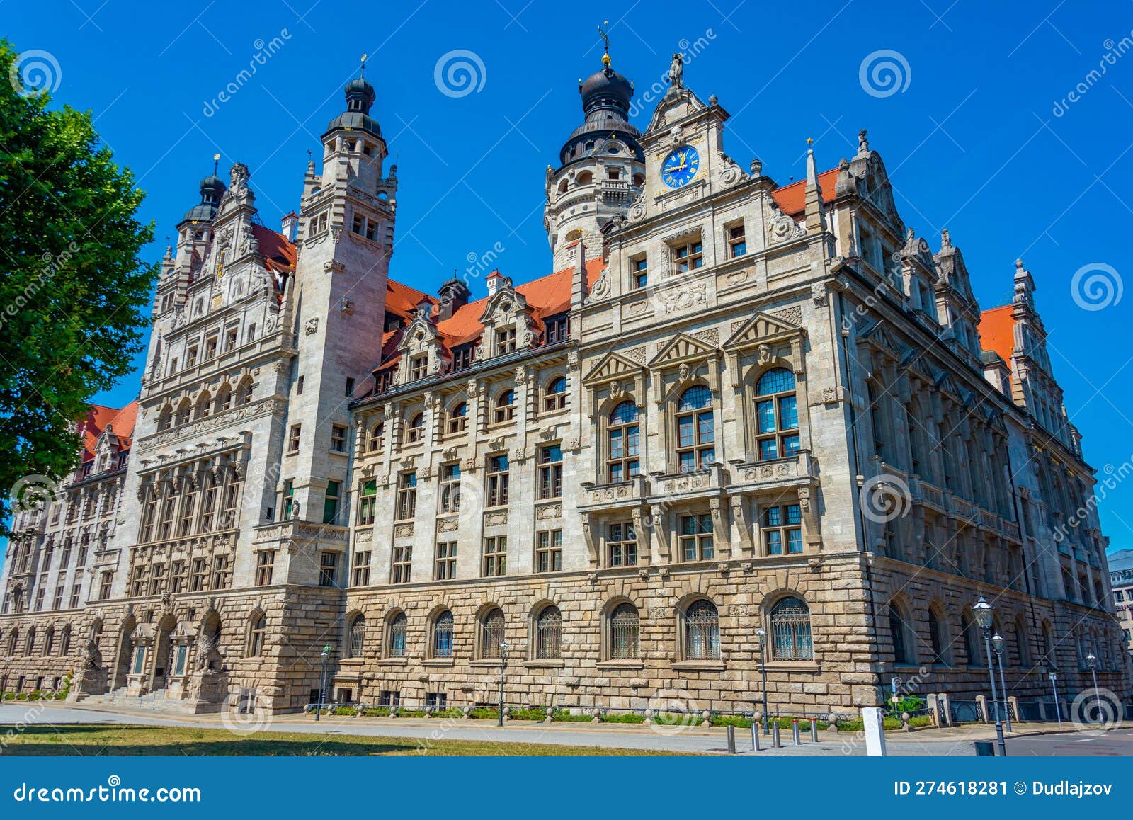 New Town Hall in German Town Leipzig Stock Image Image of sunny