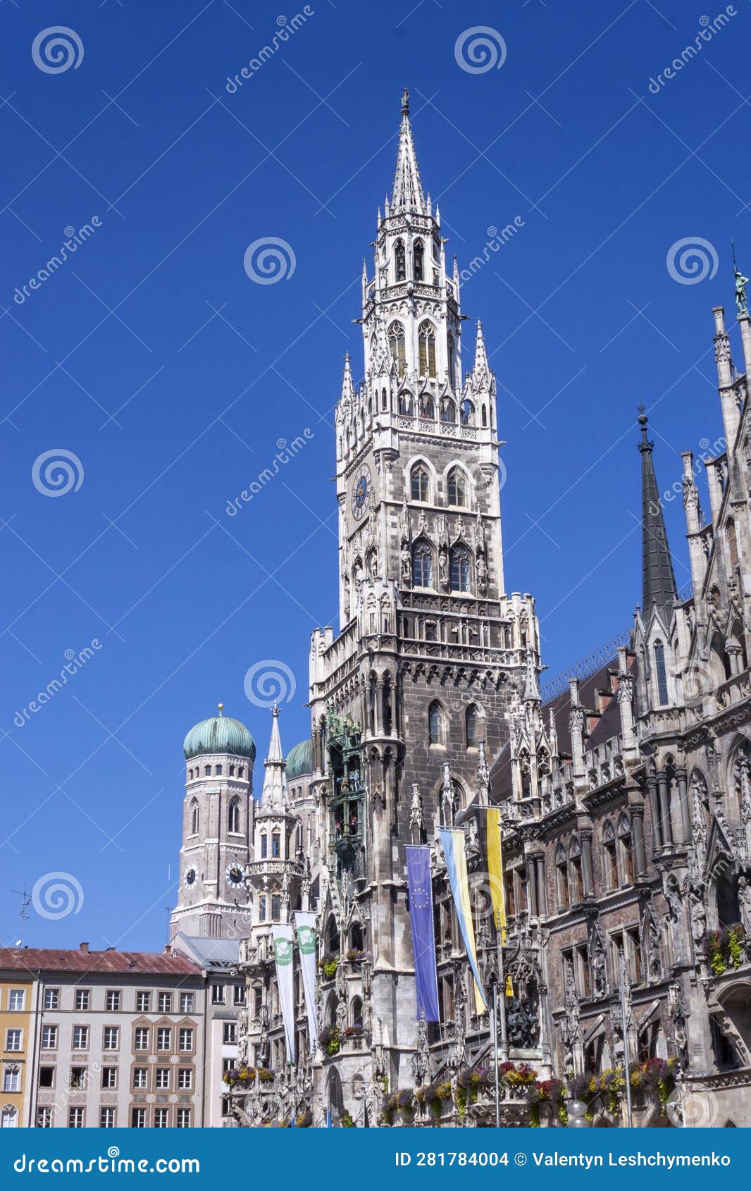 The New Town Hall (German Rathaus Stock Photo Image of bayern, clock 281784004