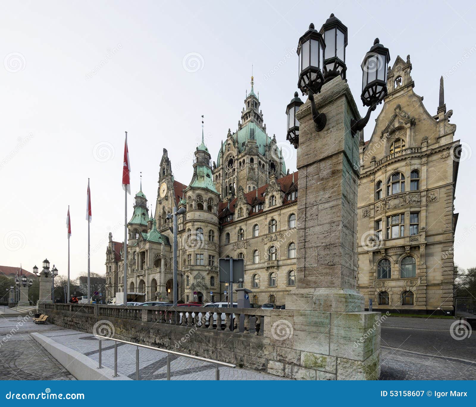 New Town Hall in Hanover stock image. Image of dome, lake 53158607
