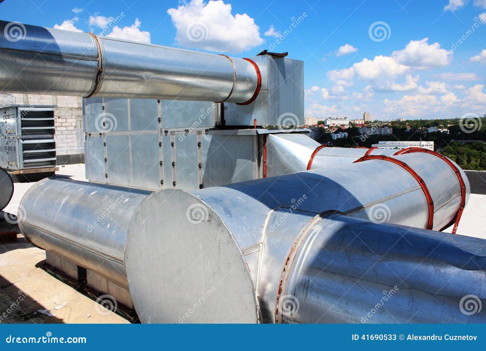 New ventilation tubes stock image. Image of tube, silver 41690533
