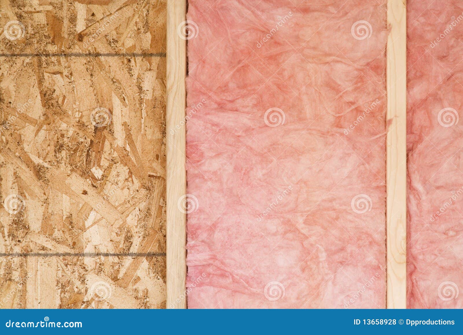 New Wall with Fiberglass Insulation Stock Photo Image of wall, framework 13658928