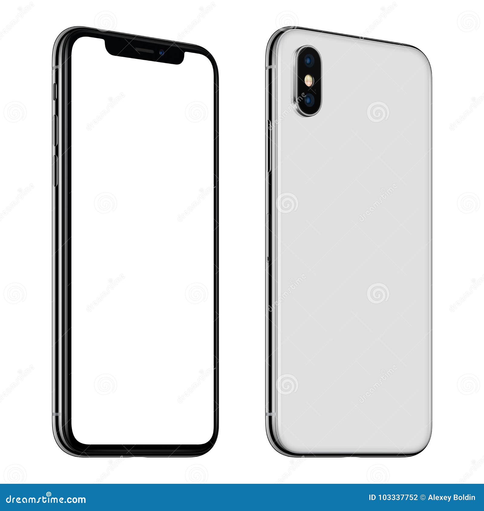 Download New White Smartphone Mockup Similar To IPhone X Front And ...