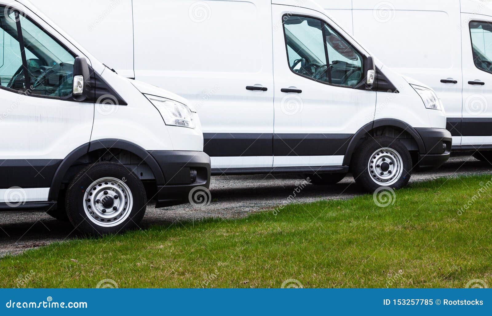 New white vans for sale stock image 