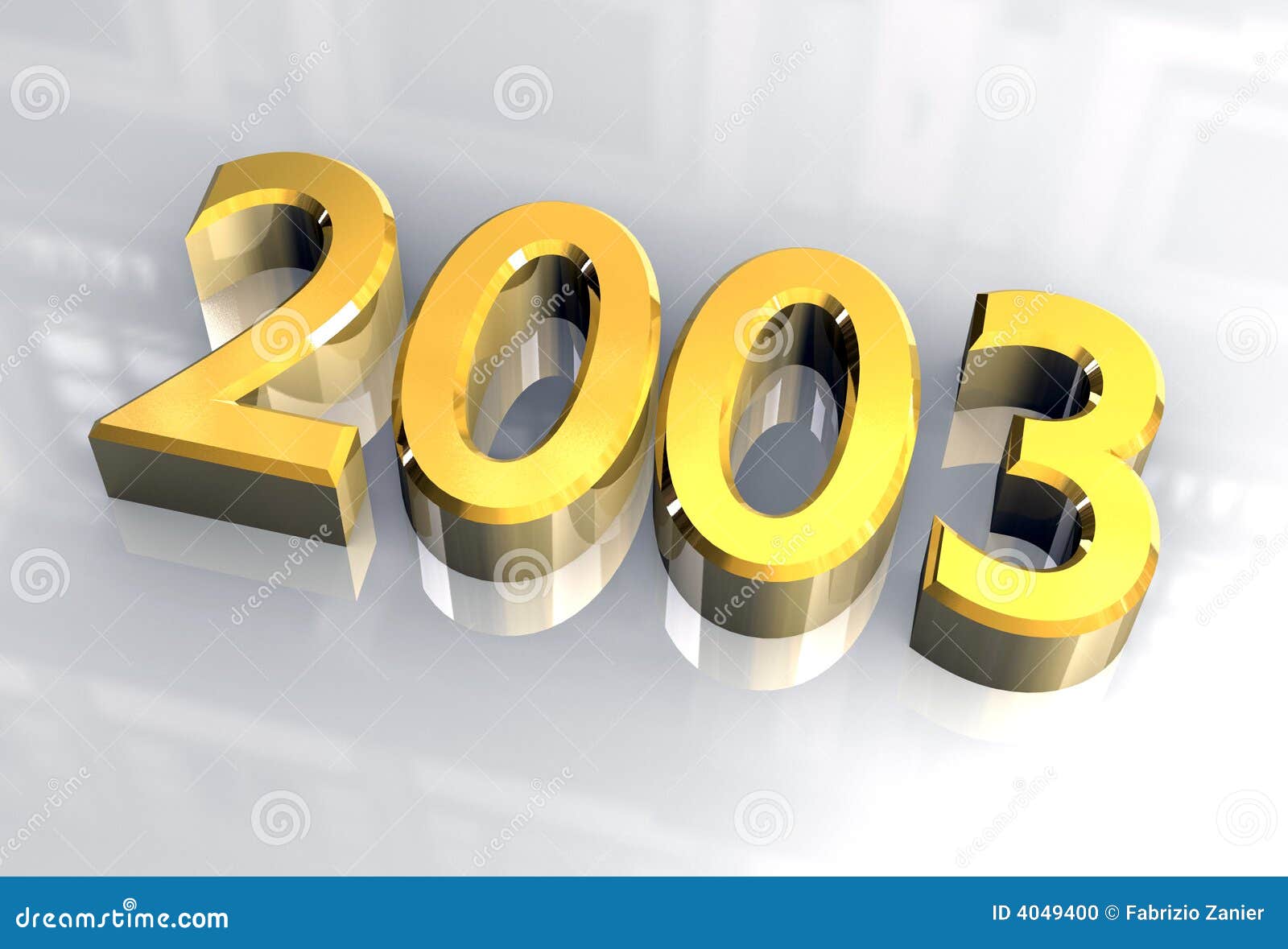New Year 2003 In Gold (3D) Stock Photo Image 4049400