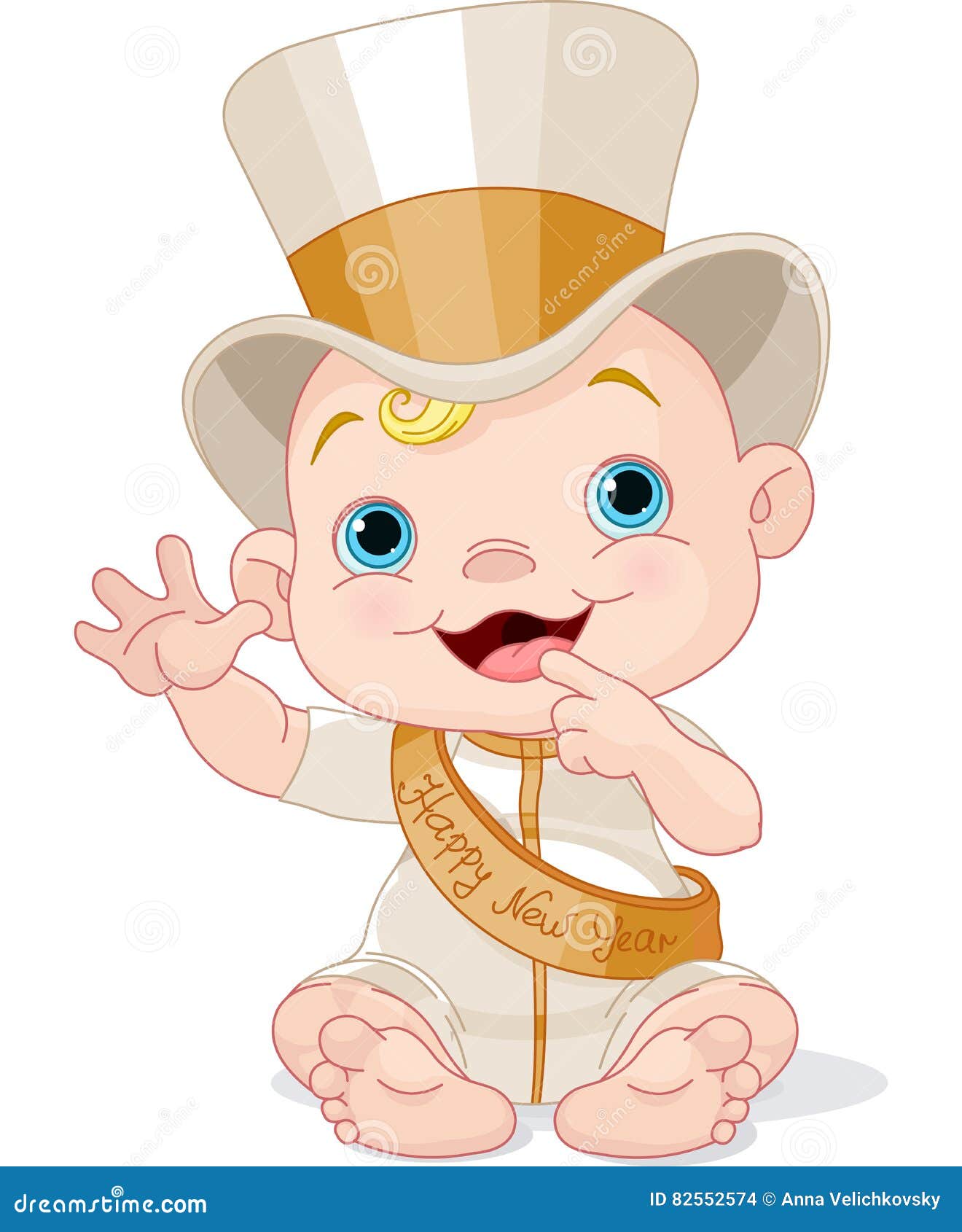 New Year Baby stock vector. Illustration of clip, sitting - 82552574