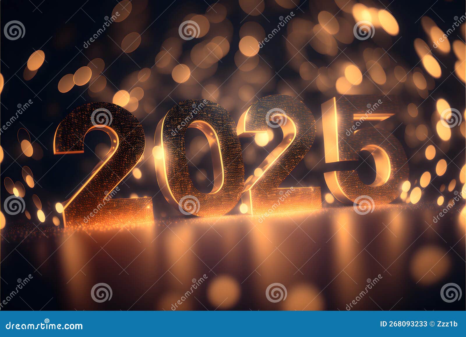 New Year Background Bokeh Light and the Letters 2025 Wallpaper, Neural