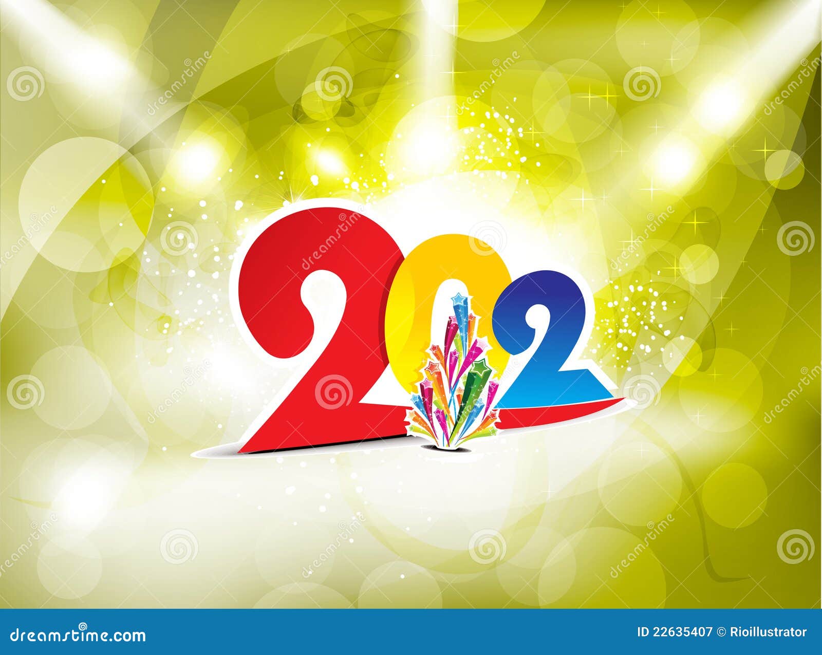 New Year Background with Spotlight Stock Vector Illustration of