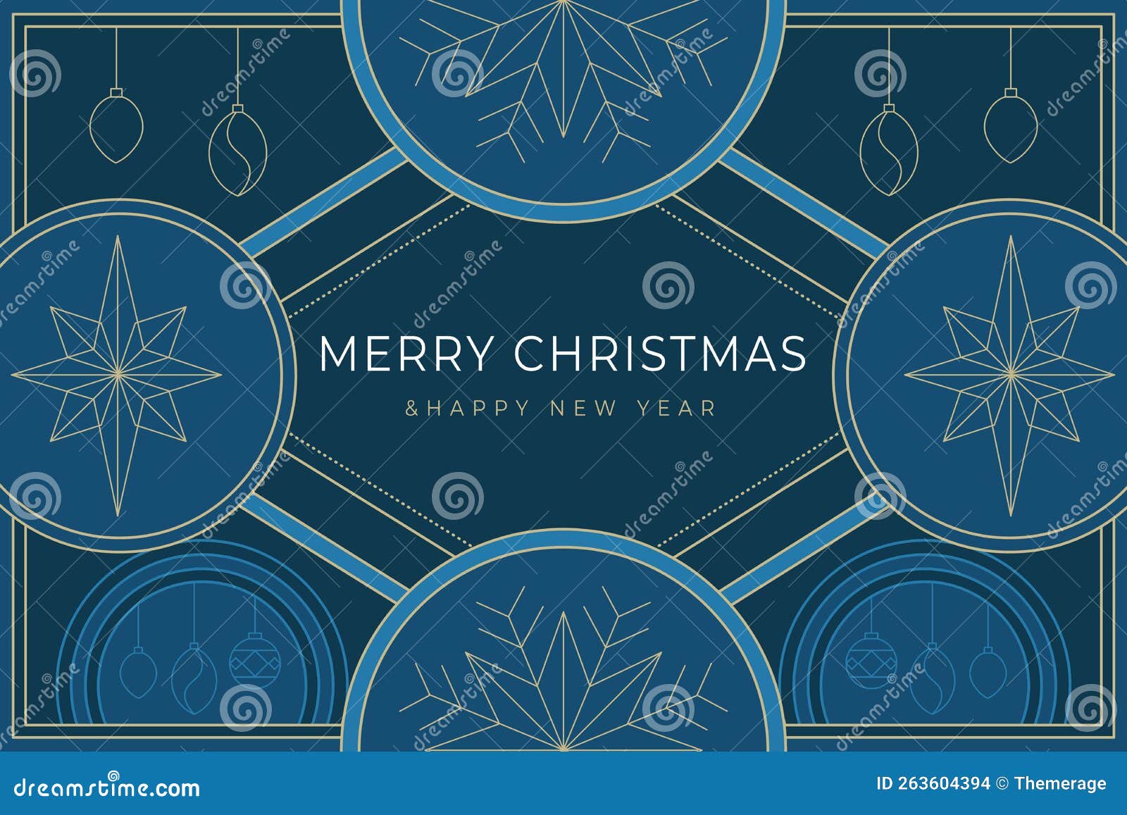 New Year Banner in Art Deco Geometry Style Stock Vector Illustration