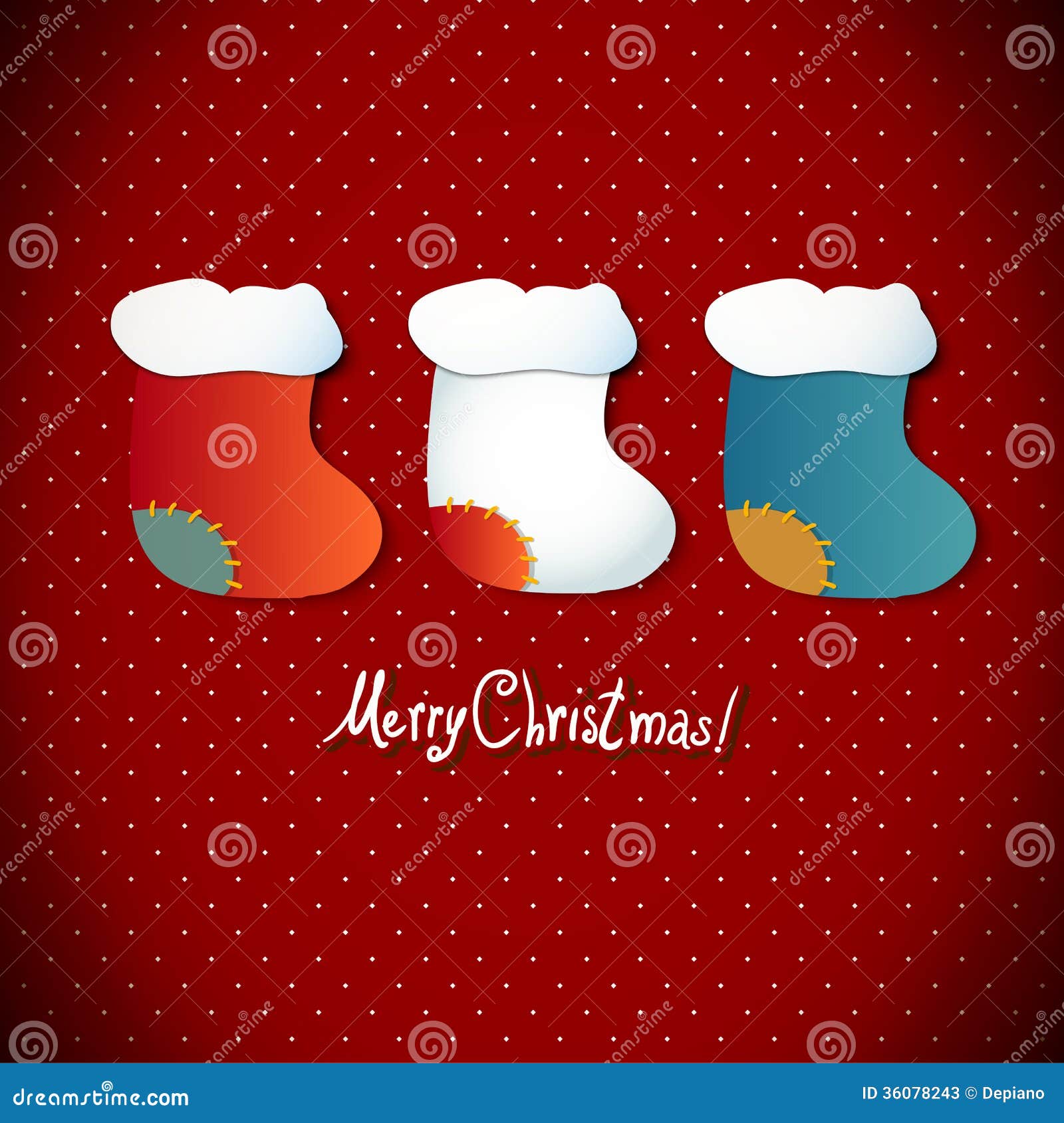 New Year Boots. Vector Greeting Card Stock Vector Illustration of