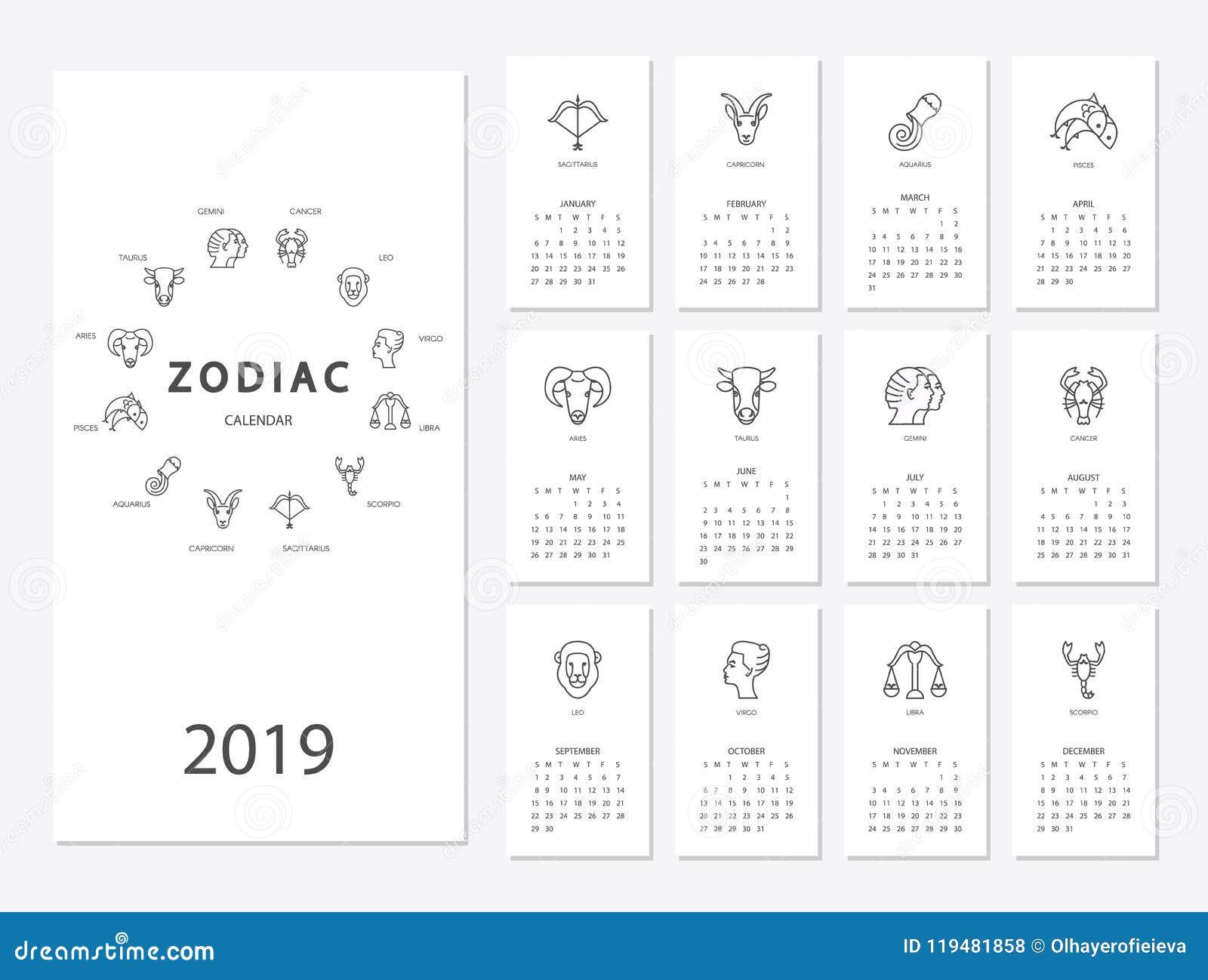 Zodiac Sign Year 2019