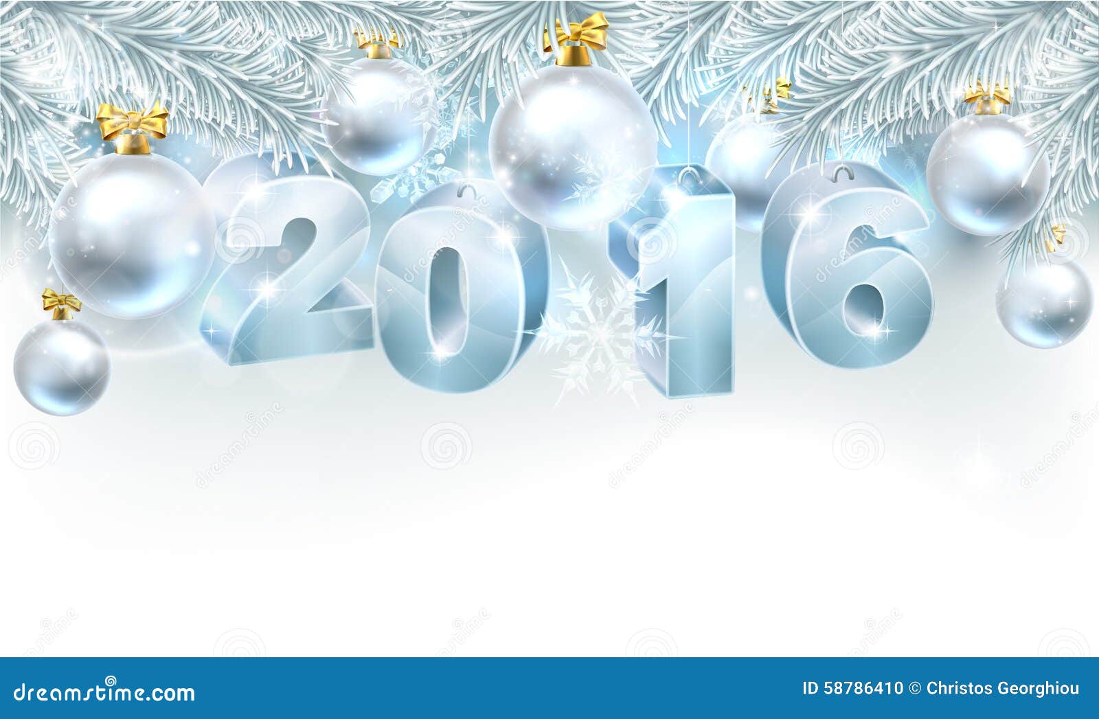 ... design background with baubles reading 2016. New Year or Christmas