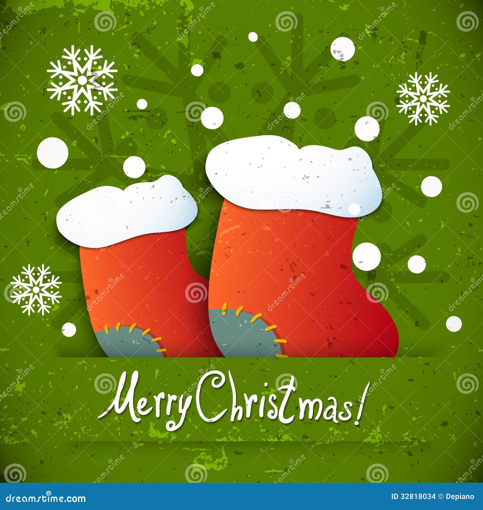 New Year & Christmas Boots. Stock Vector Illustration of decorative