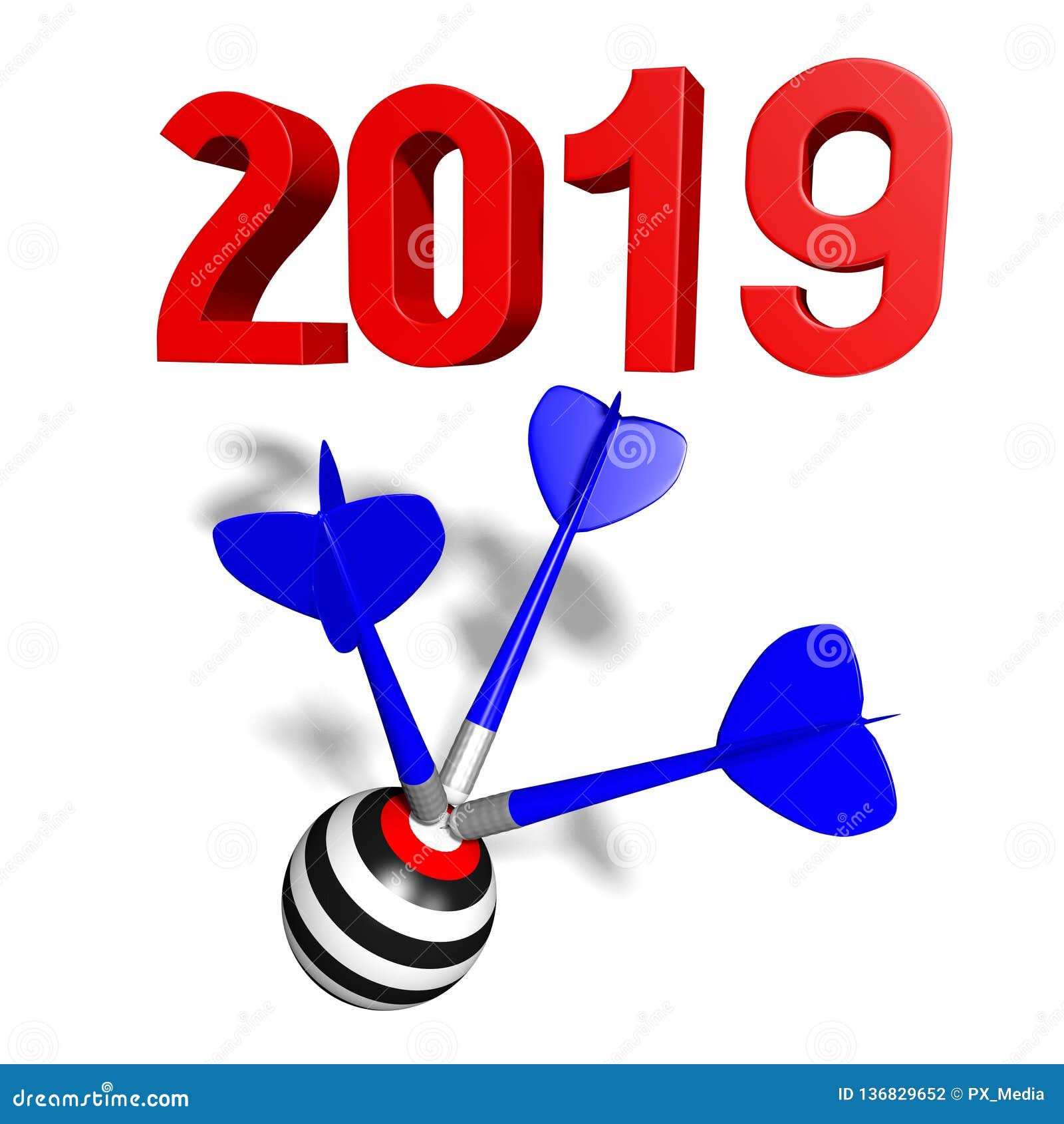 2019 New Year Concept Darts Arrows Stock Illustration Illustration of bingo, sphere 136829652