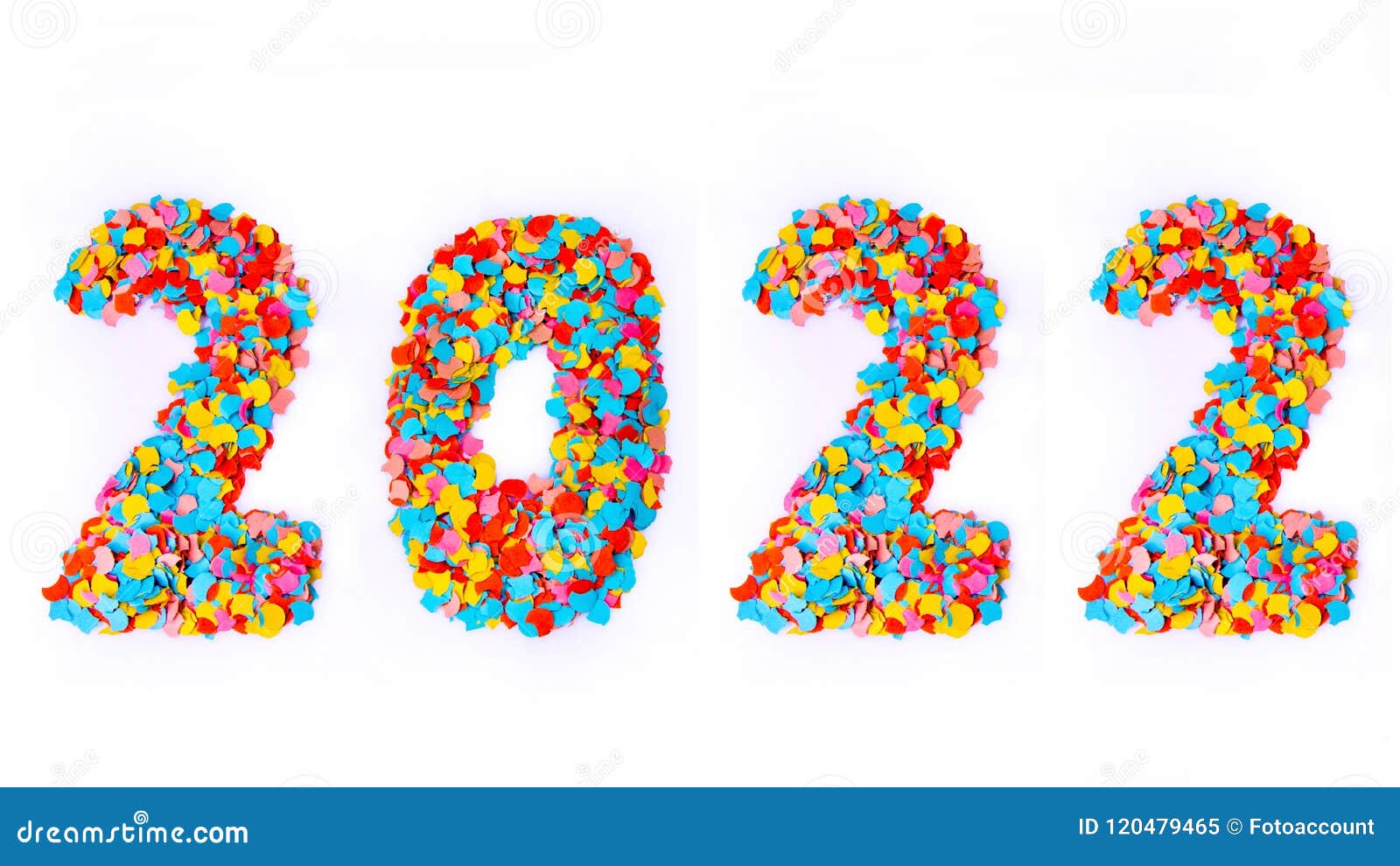New Year - Confetti Numbers 2022 - Isolated on White Background Stock Image  - Image of decor, banner: 120479465