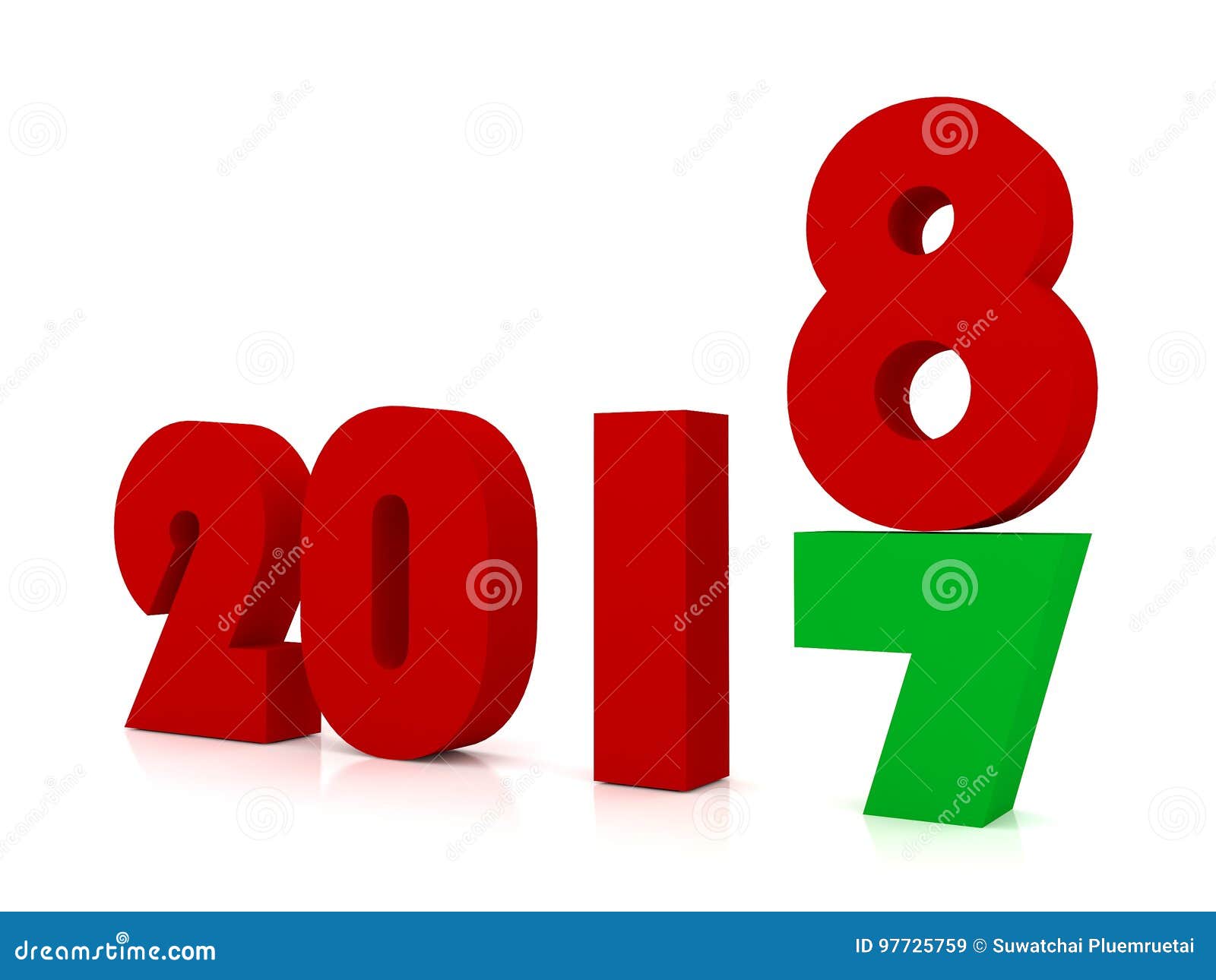 Download New year 2018 3d stock illustration Illustration of christmas