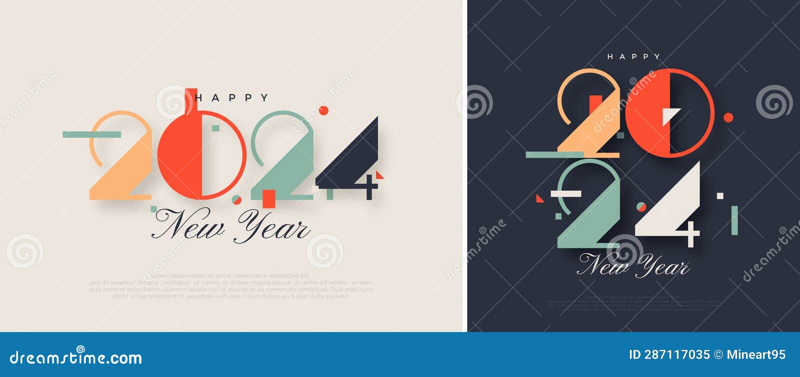 New Year Eve 2024 Colorful Design Stock Illustration Illustration of