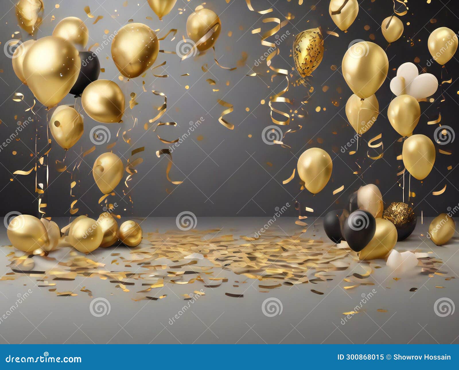 red and yellow ballons in solid wall background for wedding, party, new year