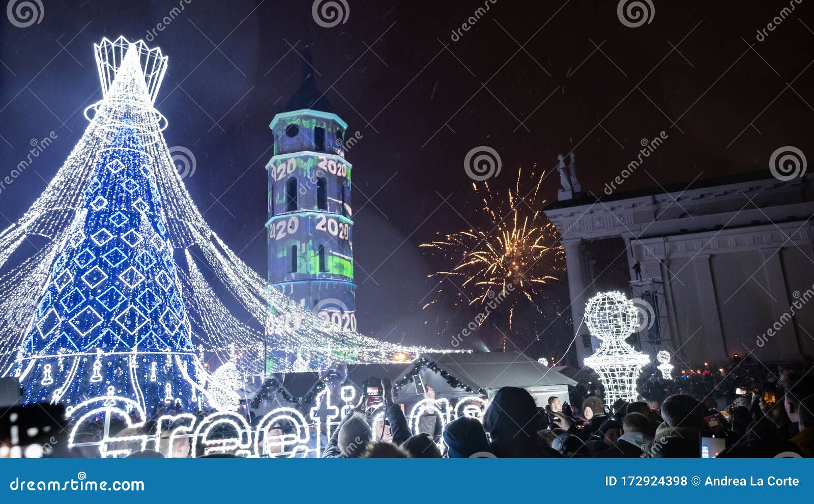 New Year Event in Vilnius, Lithuania Editorial Stock Photo Image of