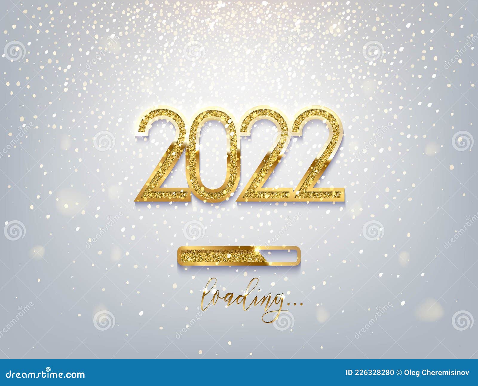 Golden Loading Progress Bar Of 2023, 2024, Happy New Years Isolated On