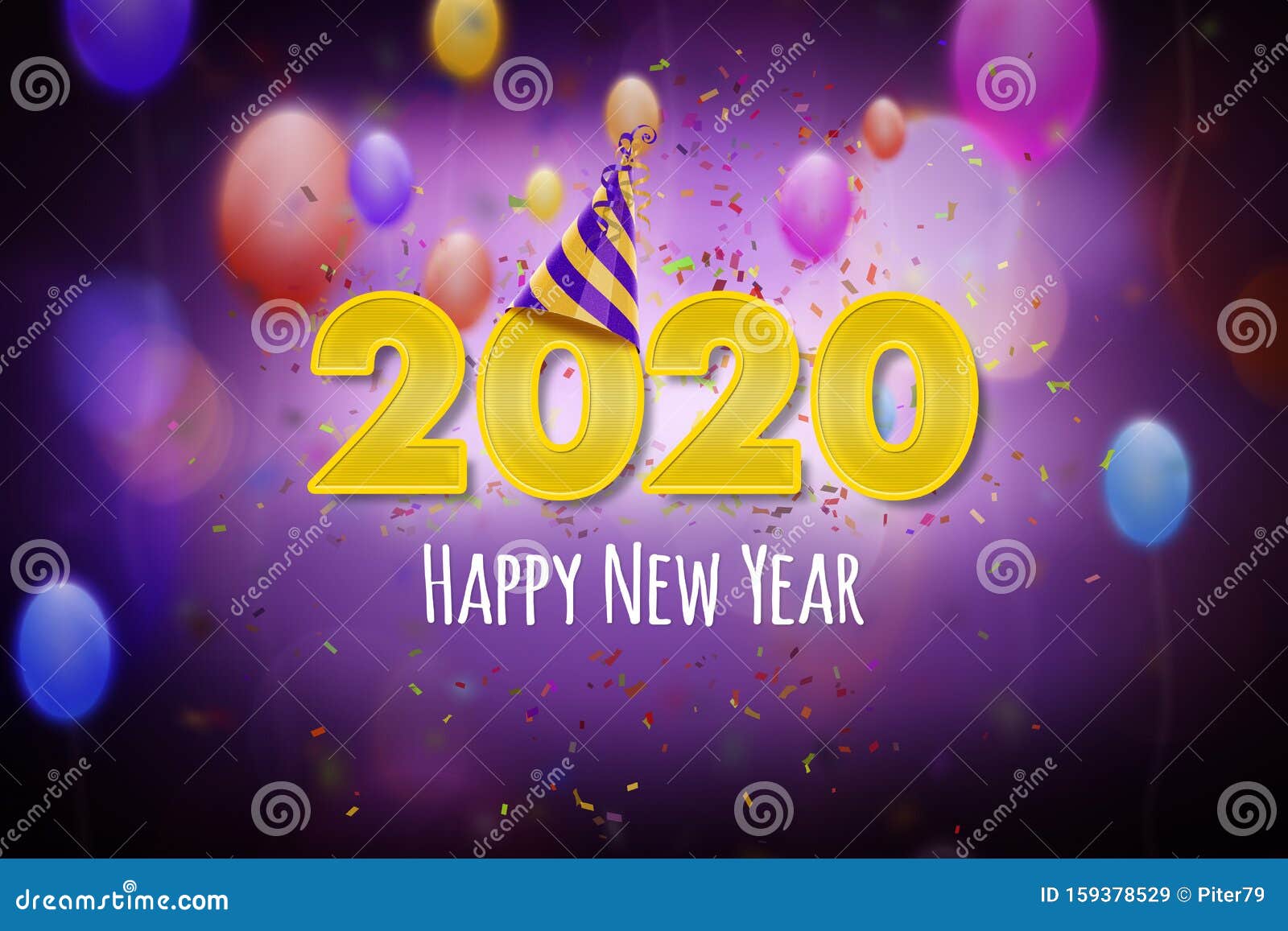 New Year 2020, Happy New Year Greeting Card Concept with a ...