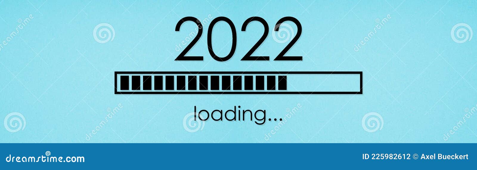 new year 2022 loading bar in minimalist web banner