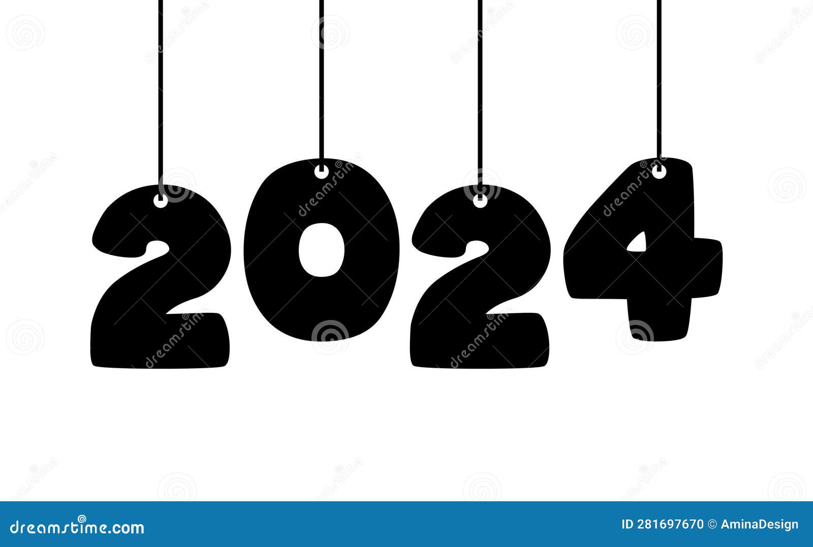 2024 New Year Logo Text Design. 2024 Number Design Template Stock