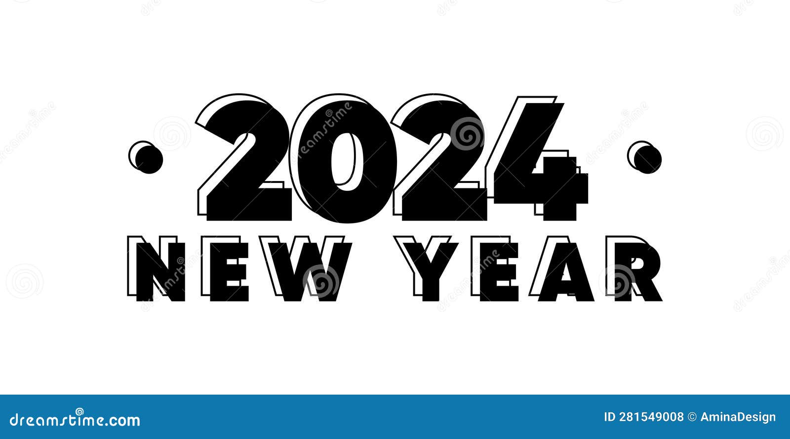 2024 New Year Logo Text Design. 2024 Number Design Template Stock