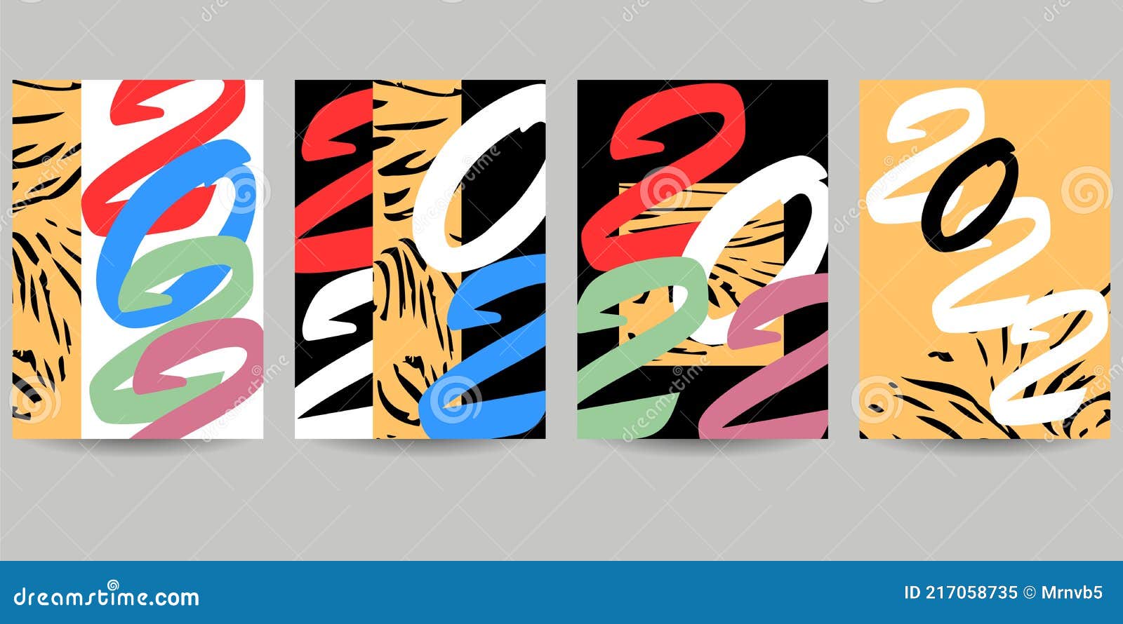 new year 2022. minimalistic set of templates with numbers.
