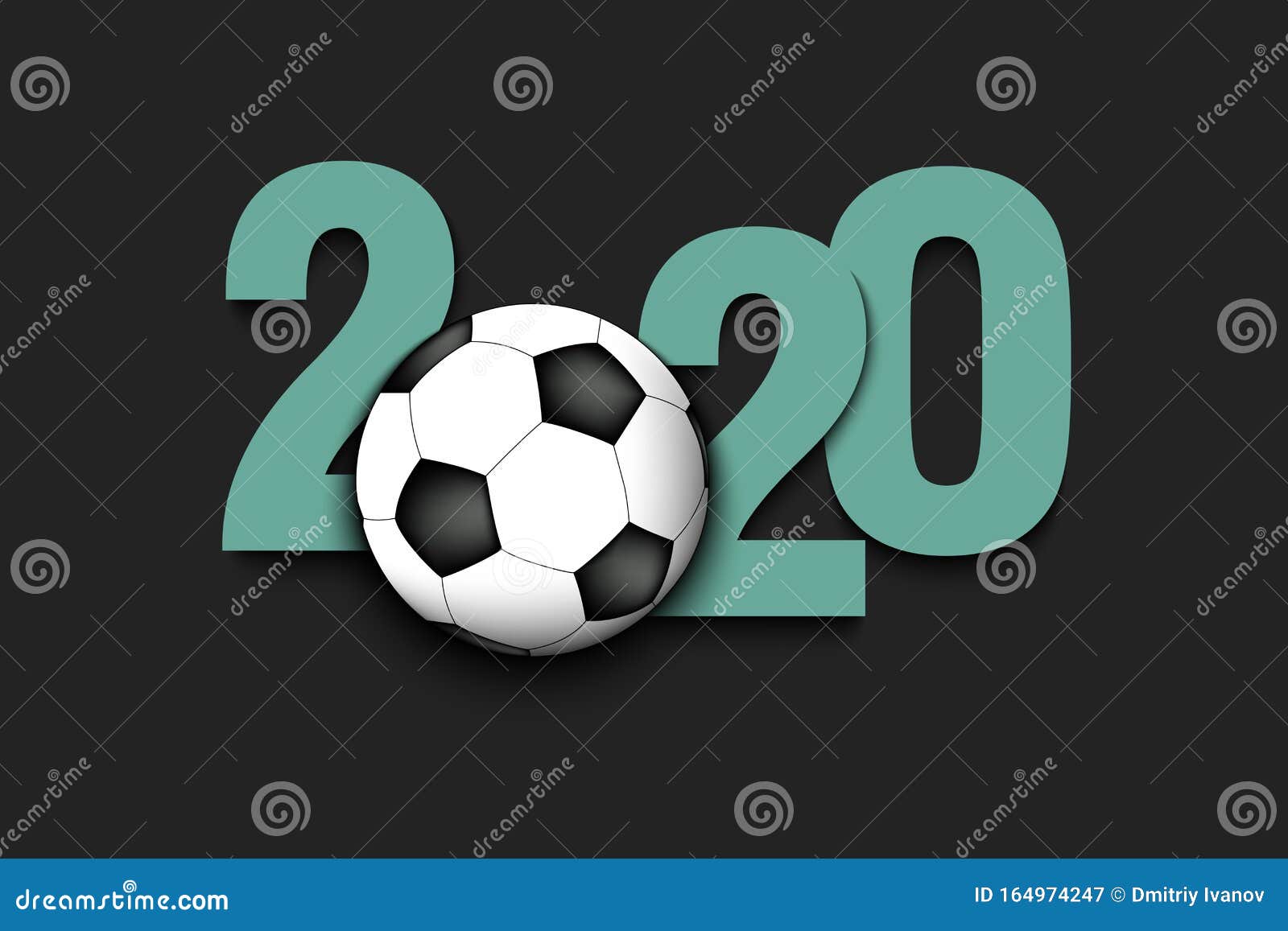 Download New Year Numbers 2020 And Soccer Ball Stock Vector ...
