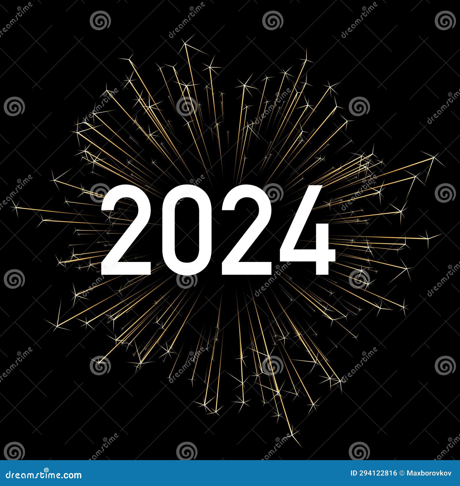 New Year 2024 Paper Numbers for Calendar on Background Made of