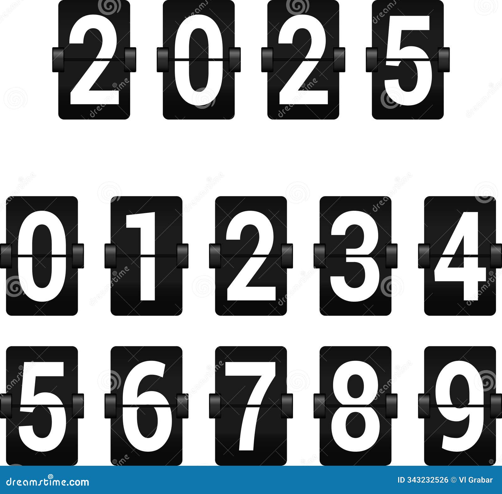2025 New Year S Countdown. Happy New Year 2025 Countdown Clocks Stock