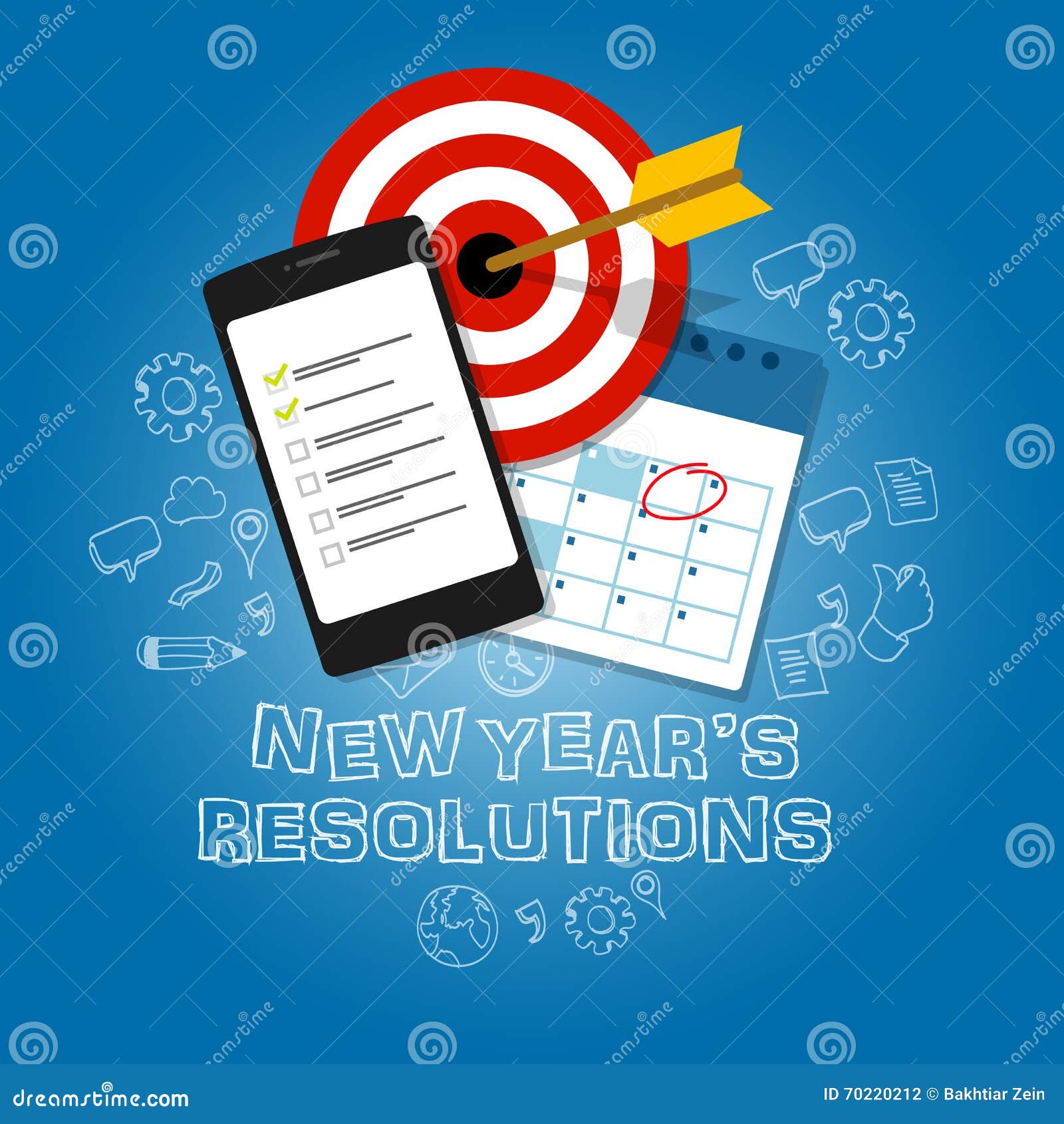 New Year S Resolutions Illustration Vector Flat Target Task List