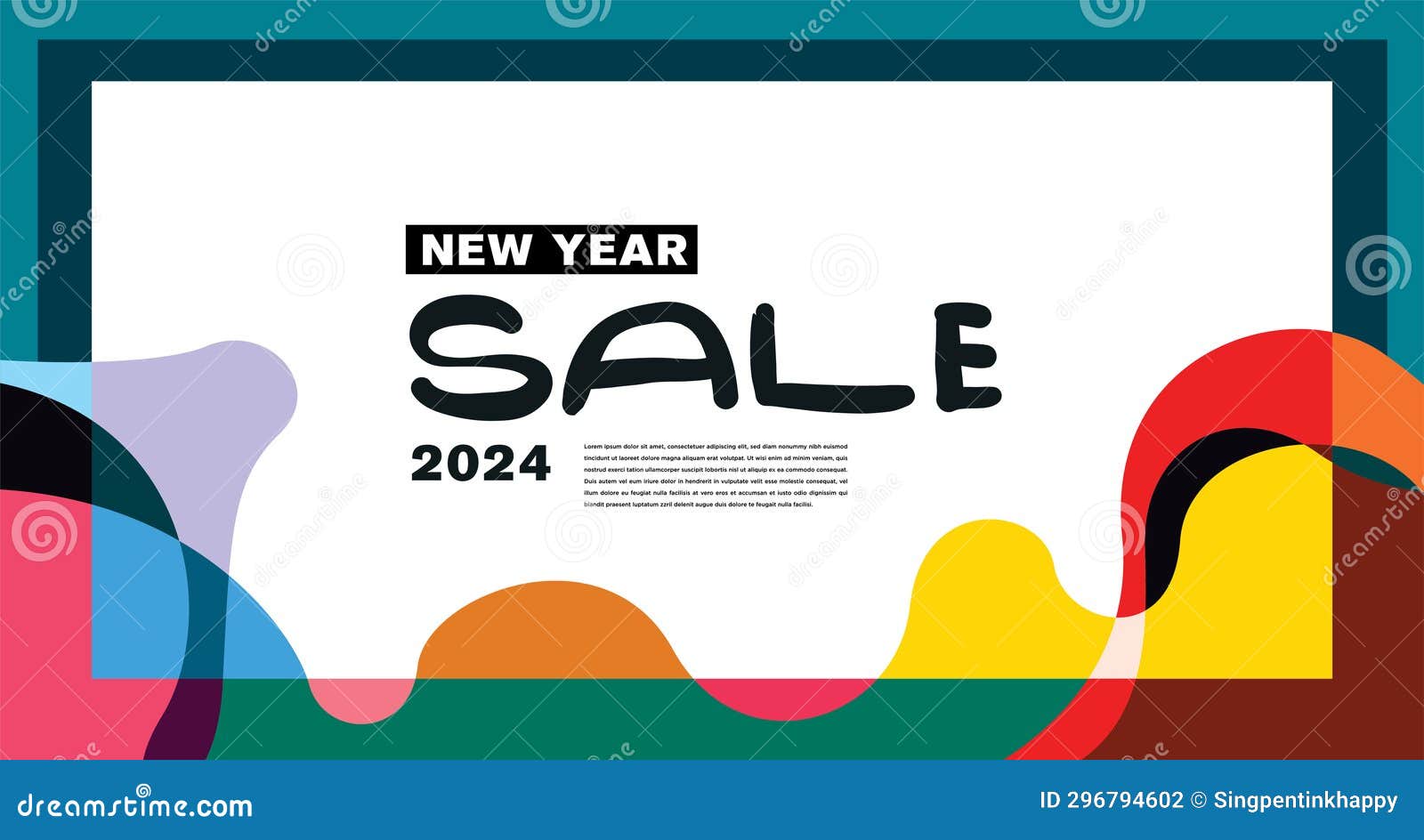 new year sale 2024 colorful abstract banner and greeting card  template