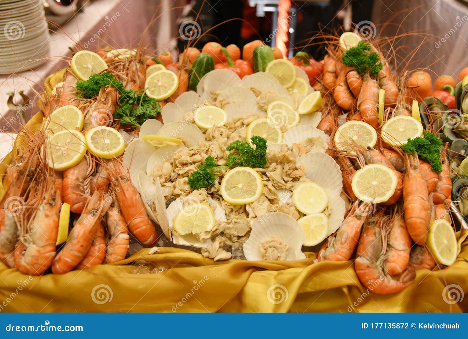 Seafood buffet. stock photo. Image of lemon, buffet 177135872