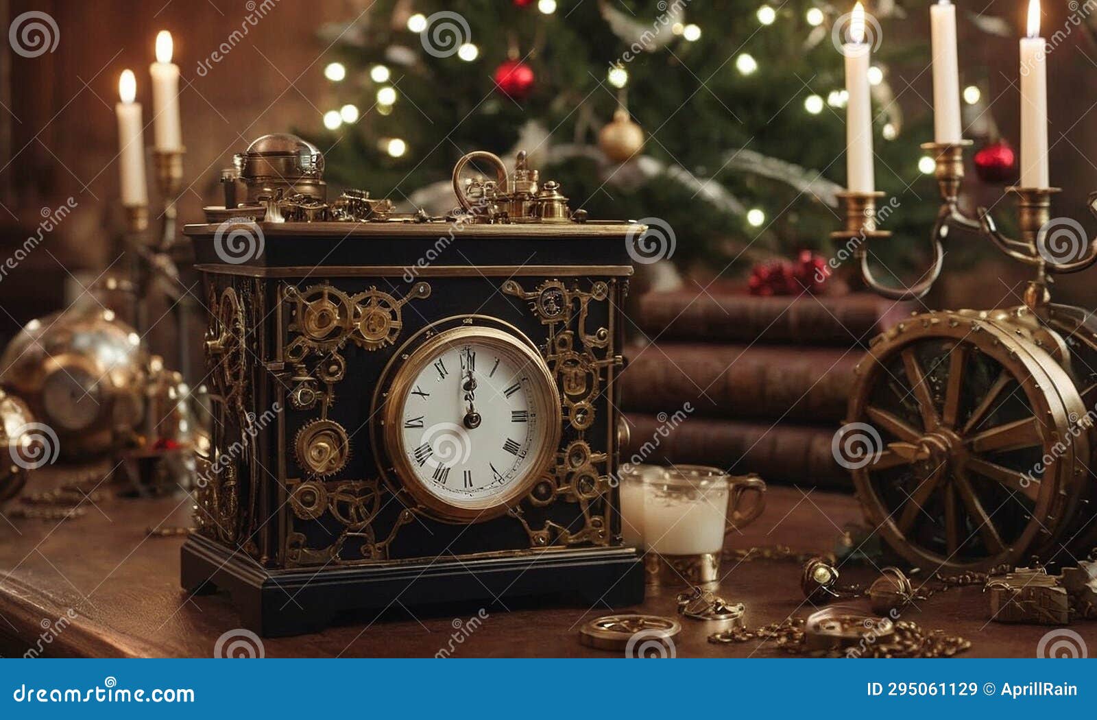 New Year in Steampunk Style. Mechanisms, Gears and Christmas ...