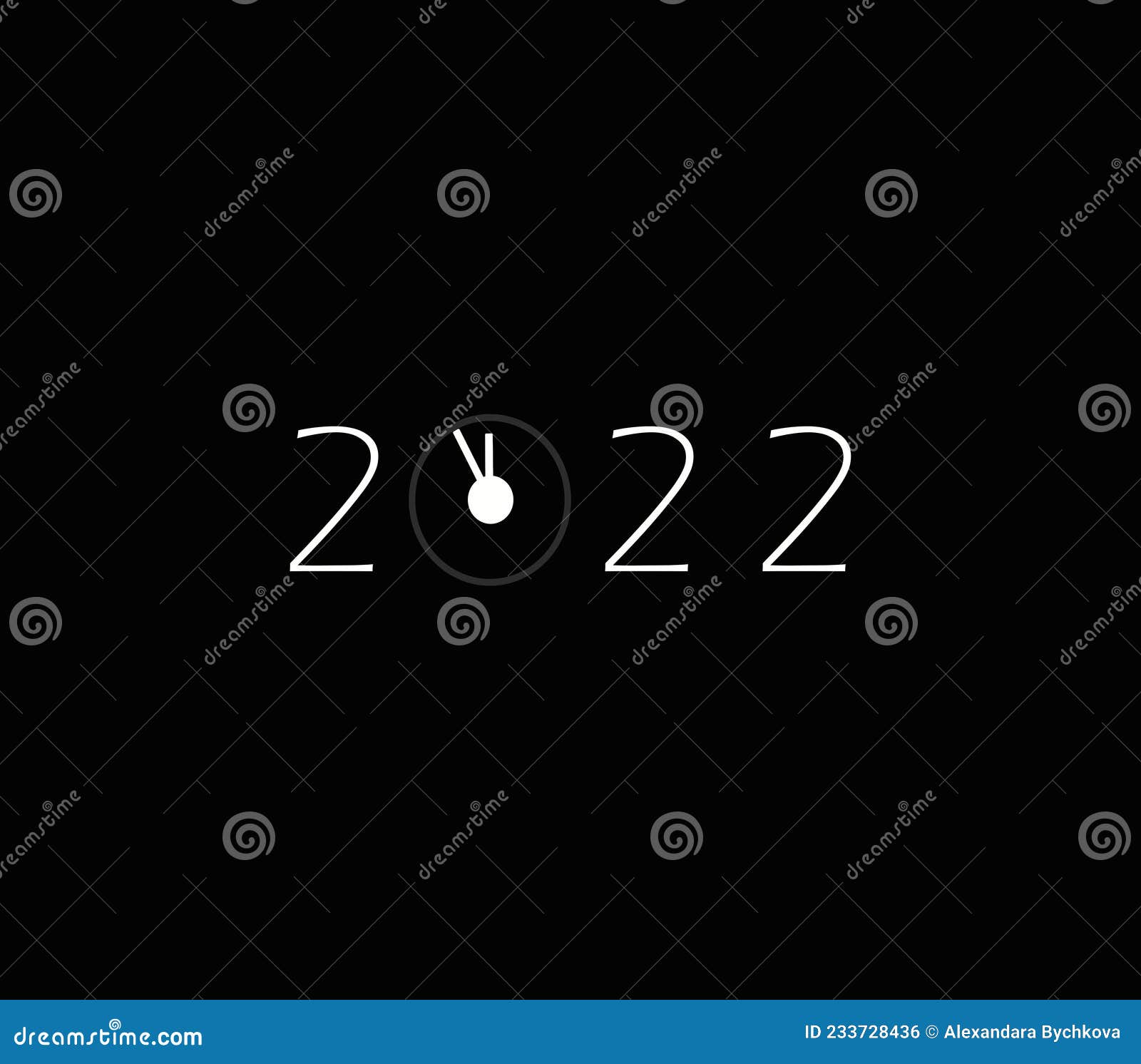 new year 2022 in the style of minimalism. new year with a clock