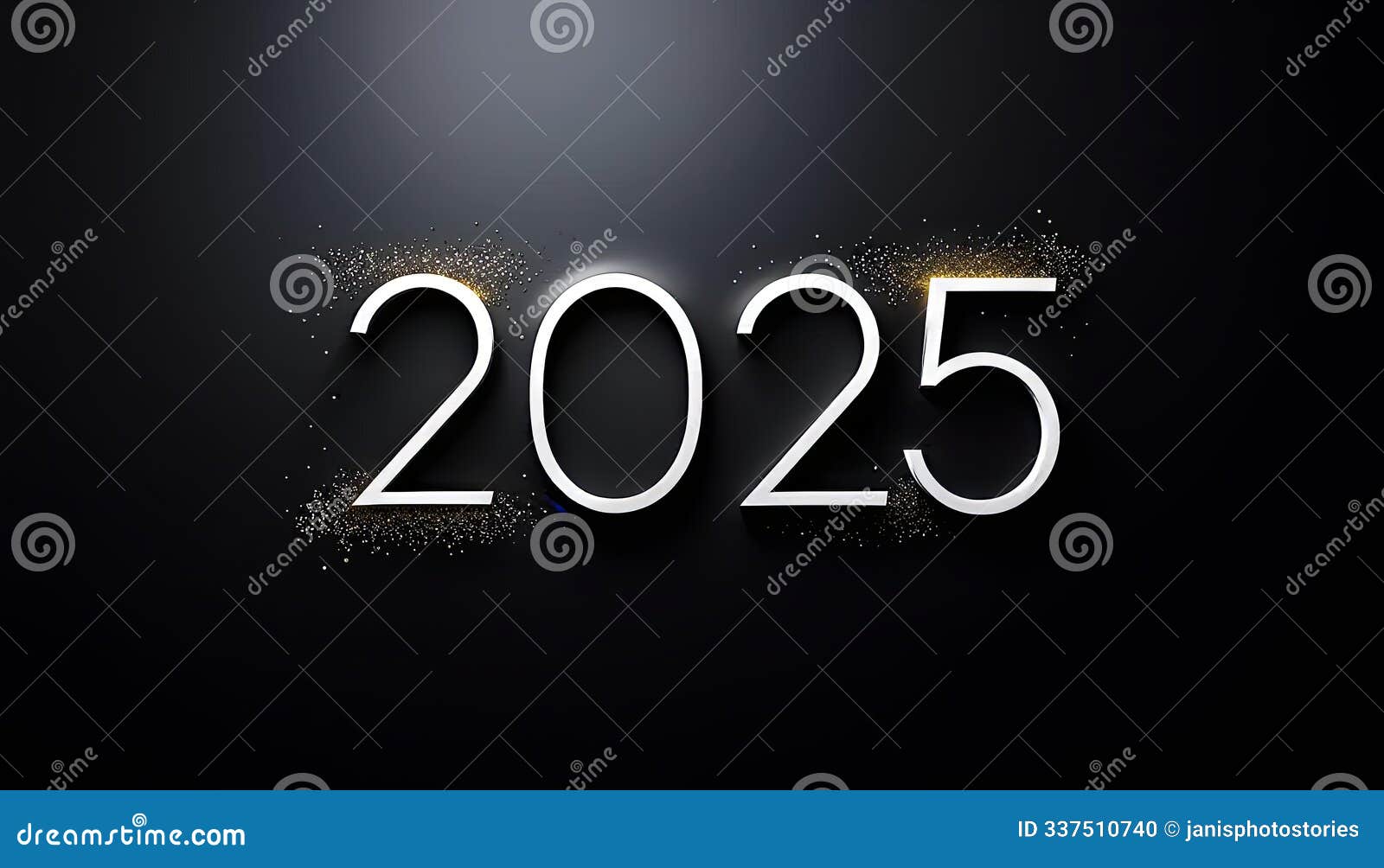 2025 new year text sparkling against a dark background, perfect for celebration banners
