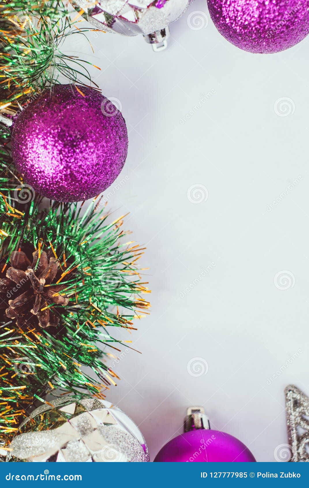 Silver and purple Christmas decorations. Stock Photo by ©MKucova 26459359