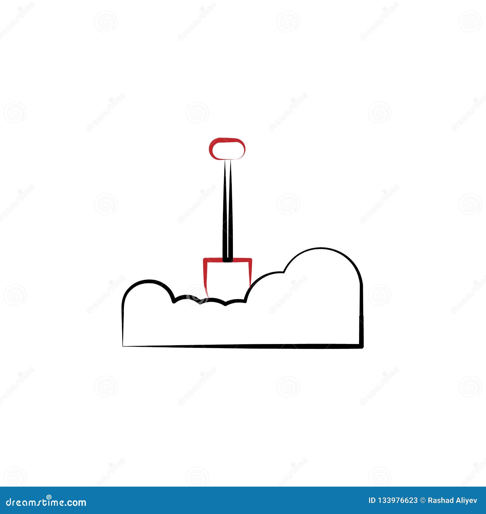 Download New Year Trip, Snow Mound 2 Colored Line Icon. Simple Hand ...