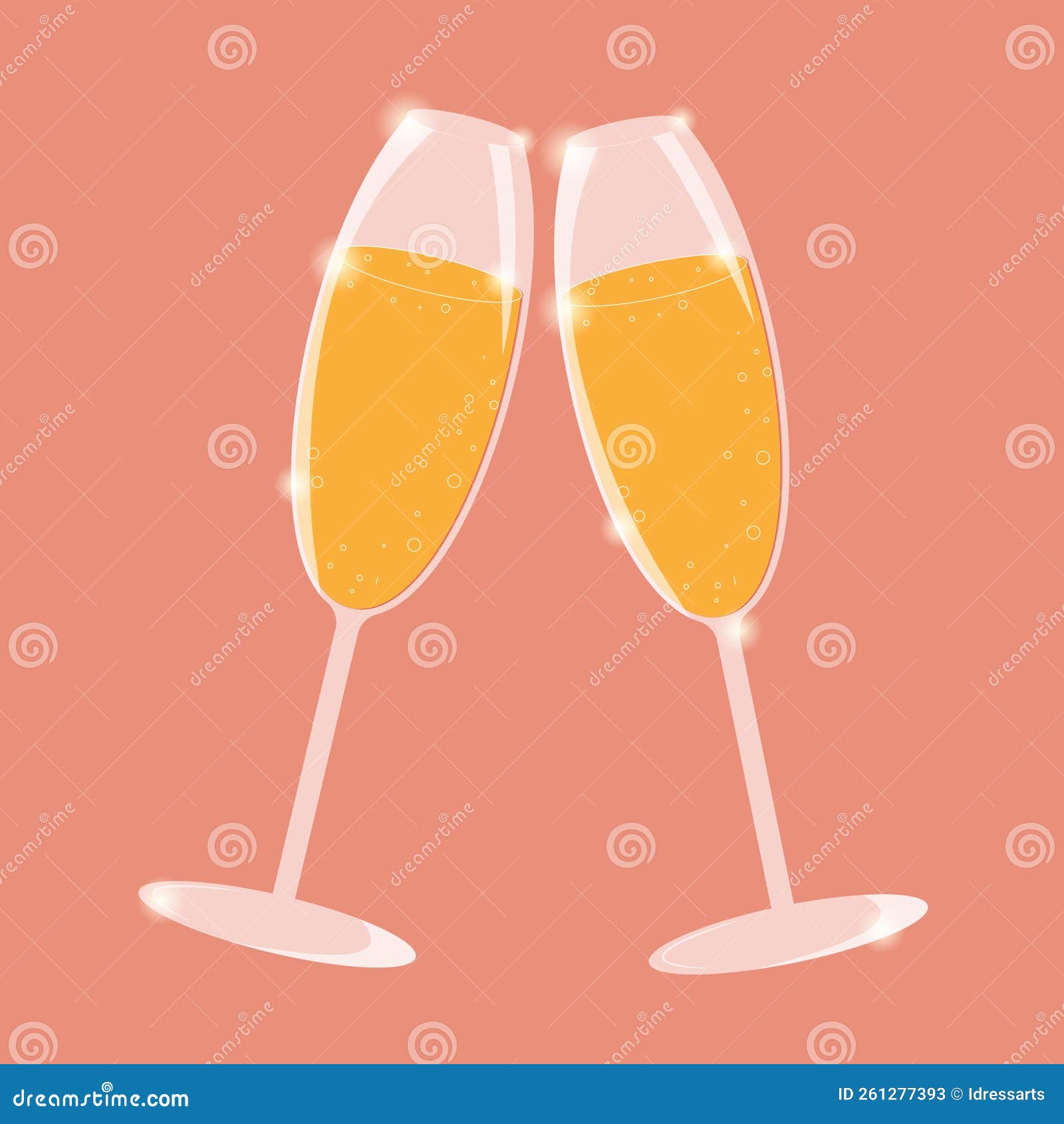 New Year Wine Glasses stock vector. Illustration of birthday 261277393
