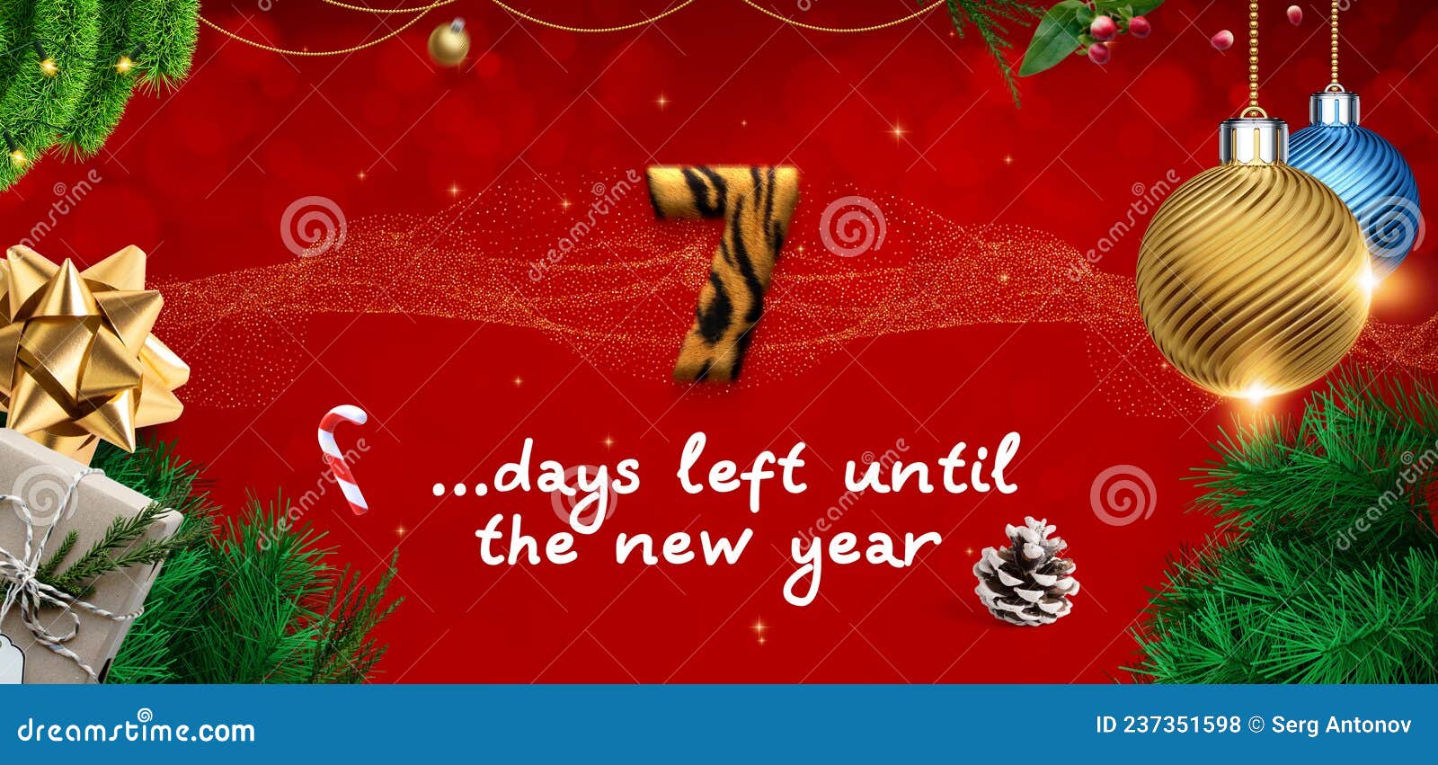 New Year 2022 Year. 7 Days Left until the New Year Stock Illustration