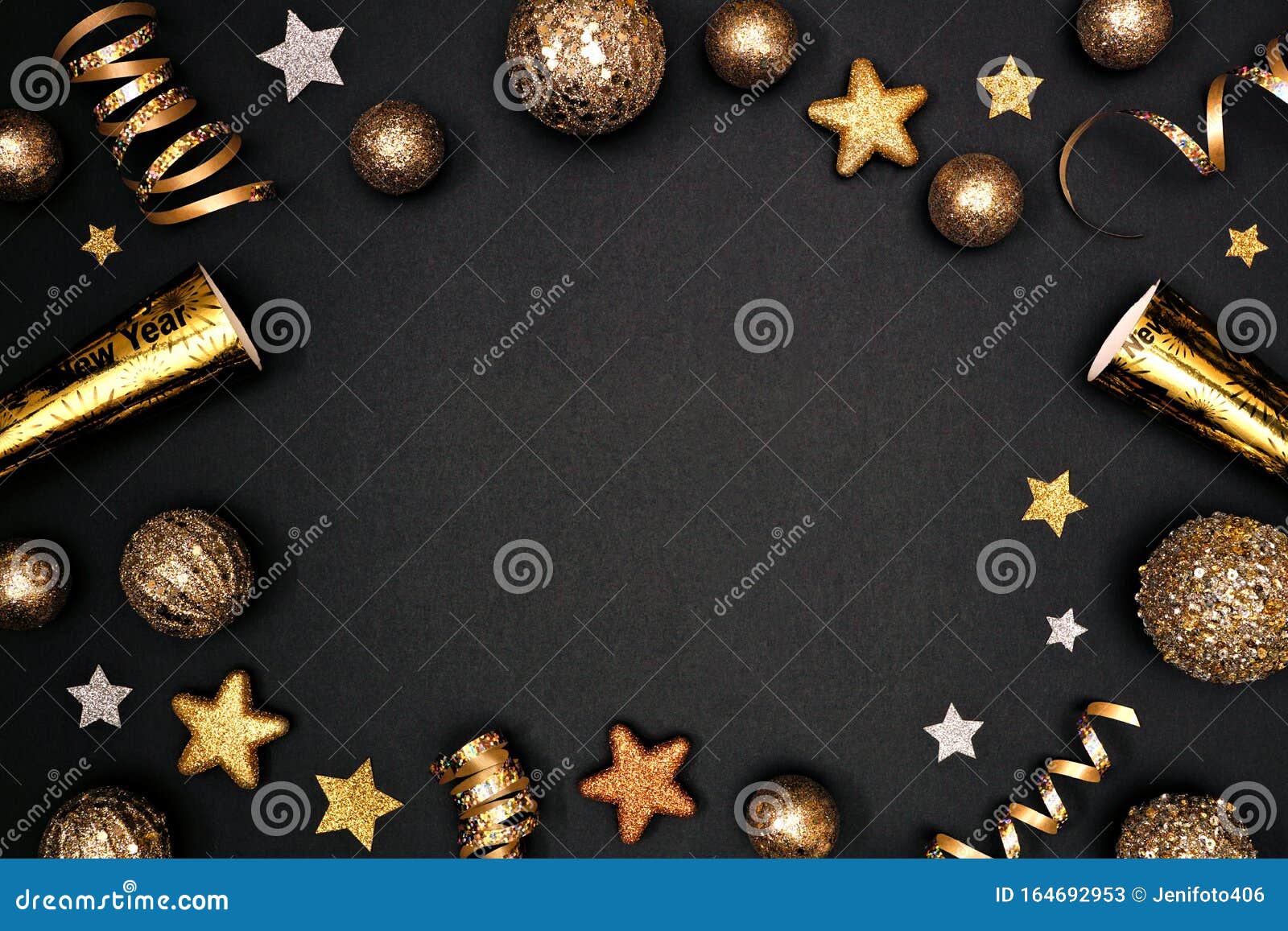 Christmas background with gold streamers and star Vector Image