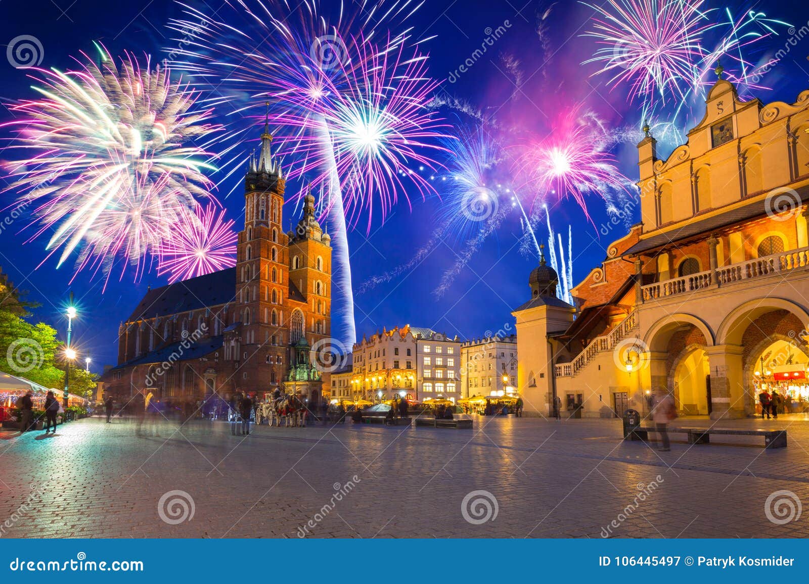 new years firework display in krakow